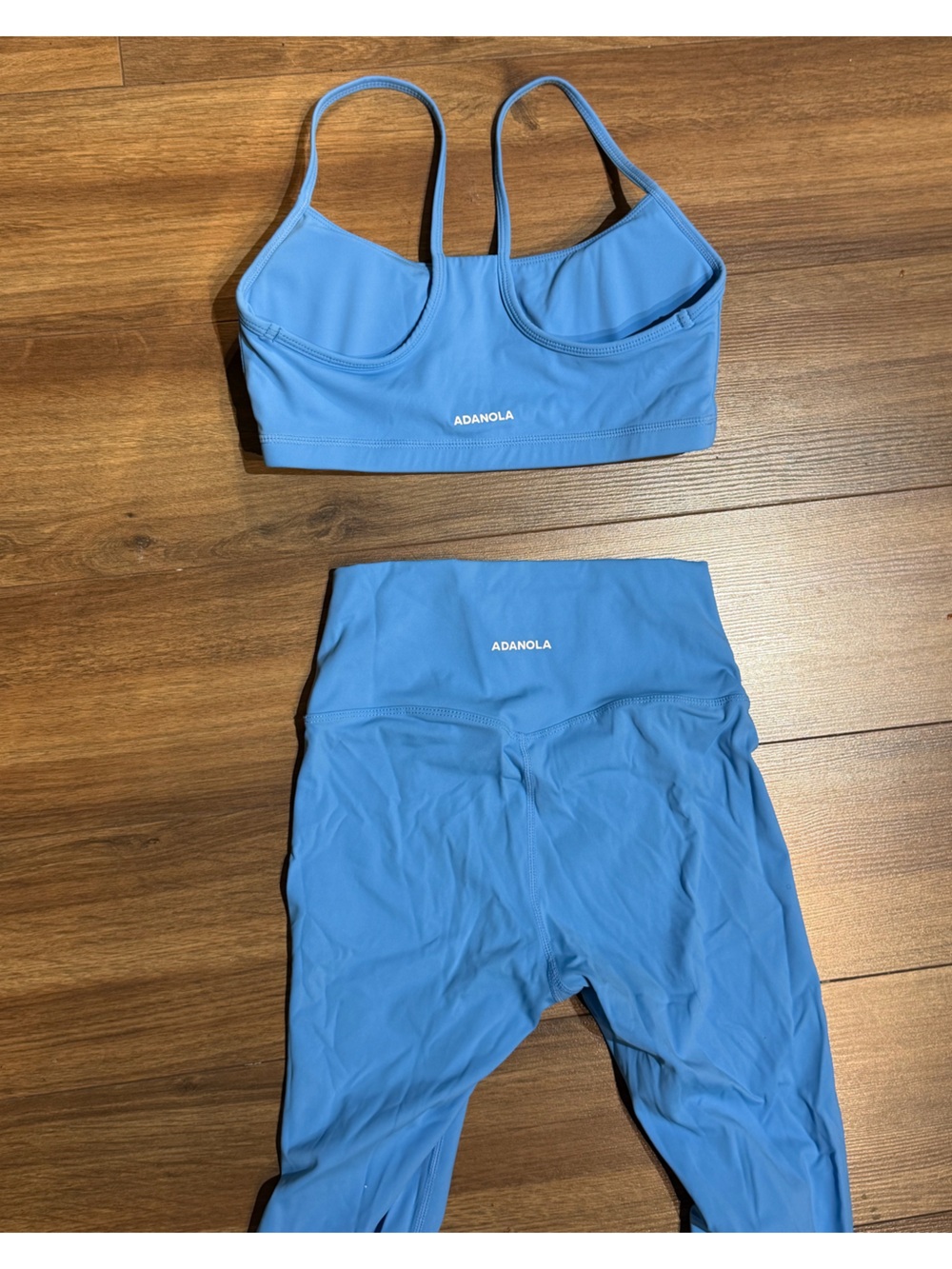 Adanola Light Blue Active Bra and Leggings Set